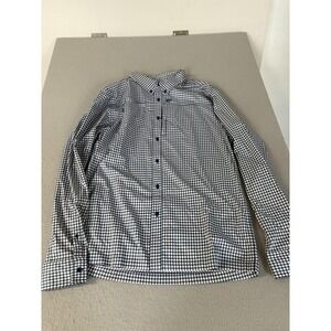 Costa Shirt Mens XL‎ Blue White Gingham Performance Fishing Button Down Stretch